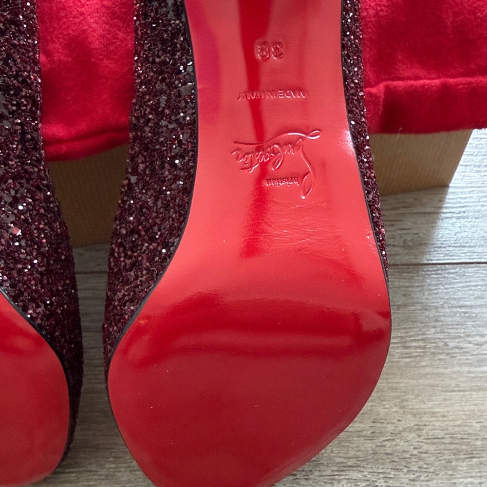 Christian Louboutin BURGUNDY HEELS - Picture 9 of 11